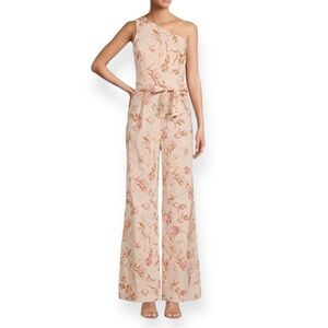 ANTONIO MELANI Carlos One Shoulder Pink Floral Jumpsuit Size 10 NEW